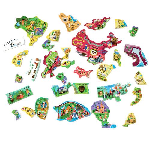 Janod magneetpuzzel wereldkaart (92st) 5504