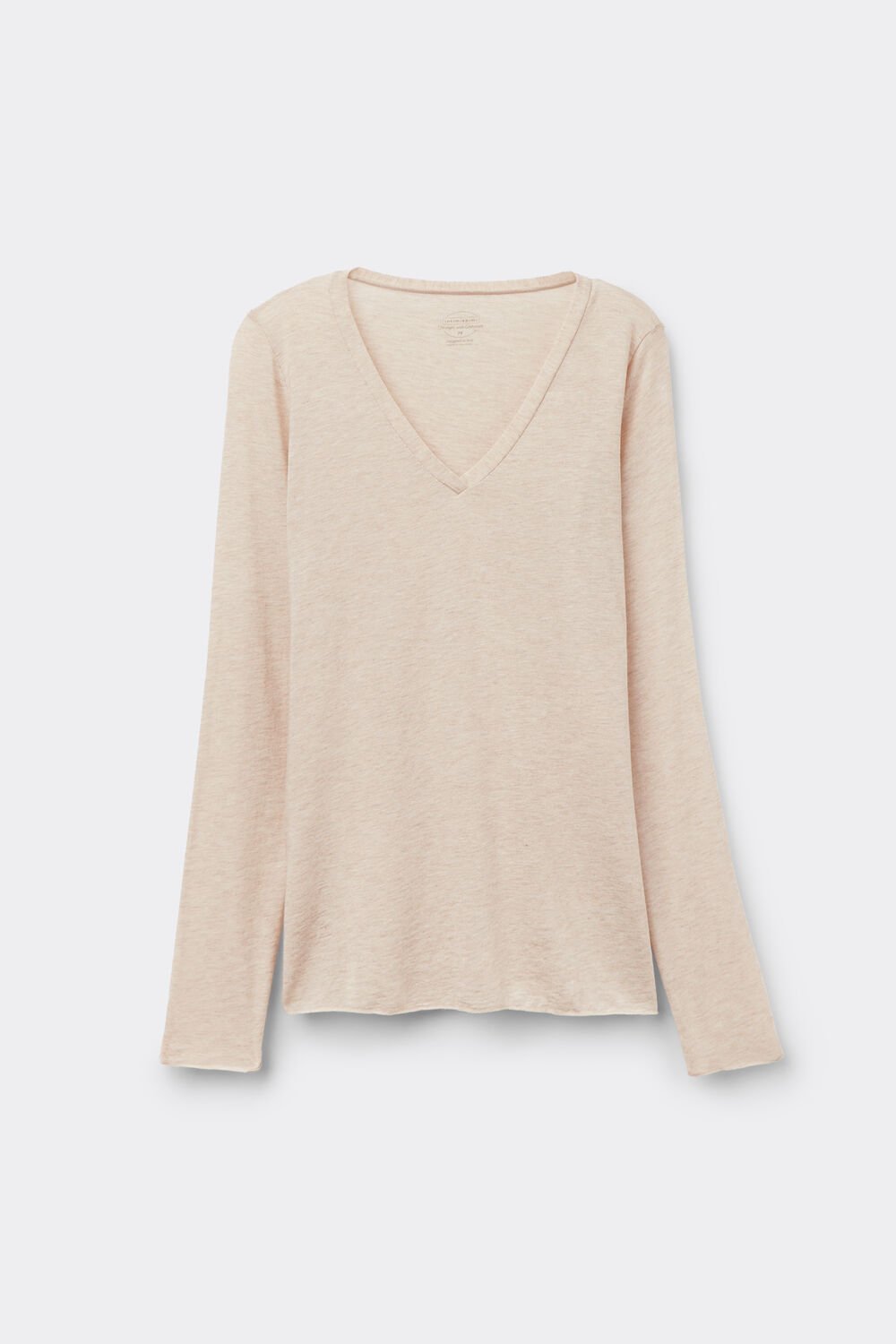 Blusa com decote em V em Modal Ultraleve com Caxemira