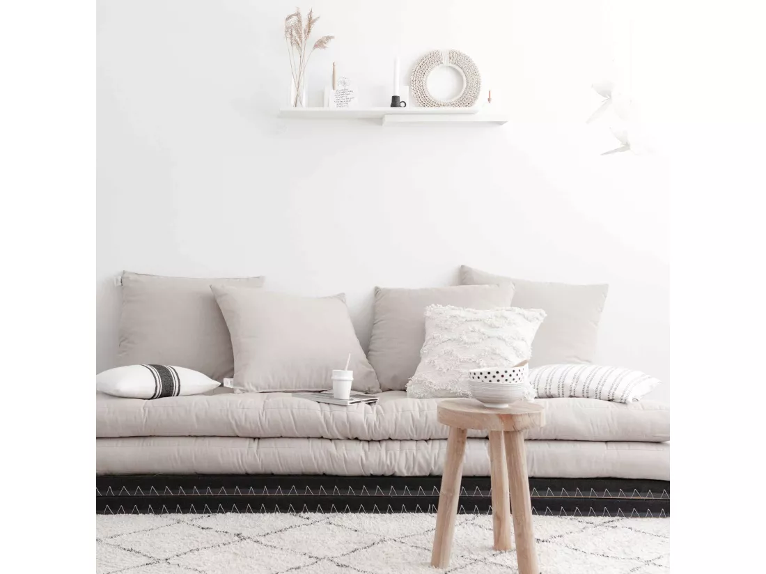 Futon canapé lit 3 places 2x70x200 CHICO lin