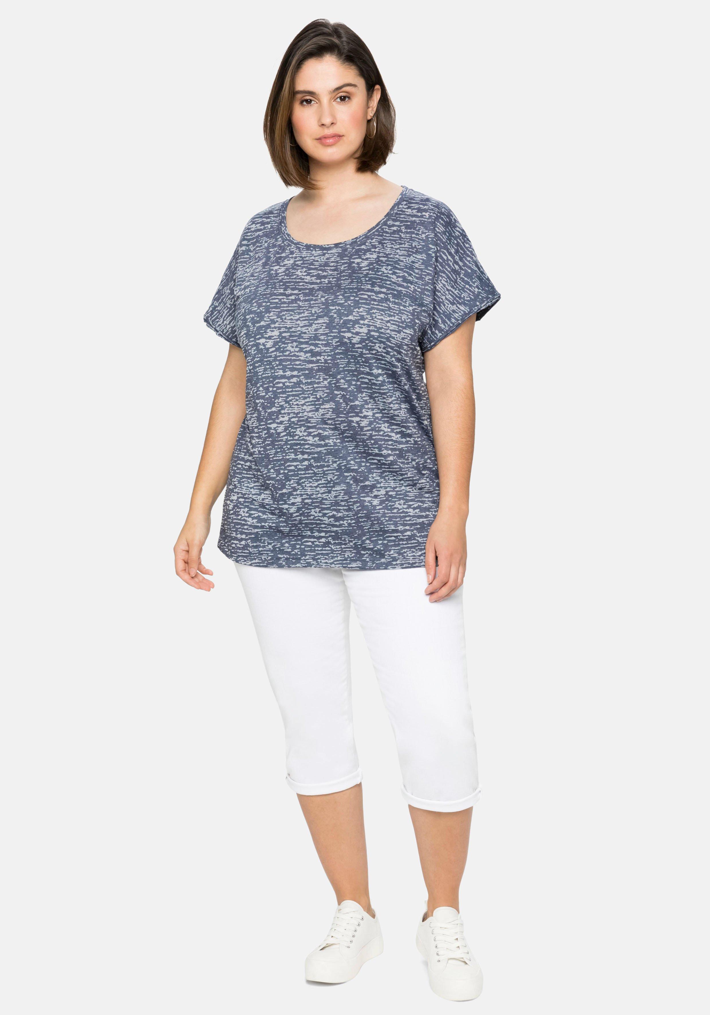 Shirt mit Ausbrennermuster, leicht transparent