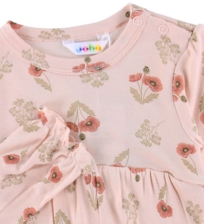Joha Kleid - Viskose/Bambus - Rosa m. Blume