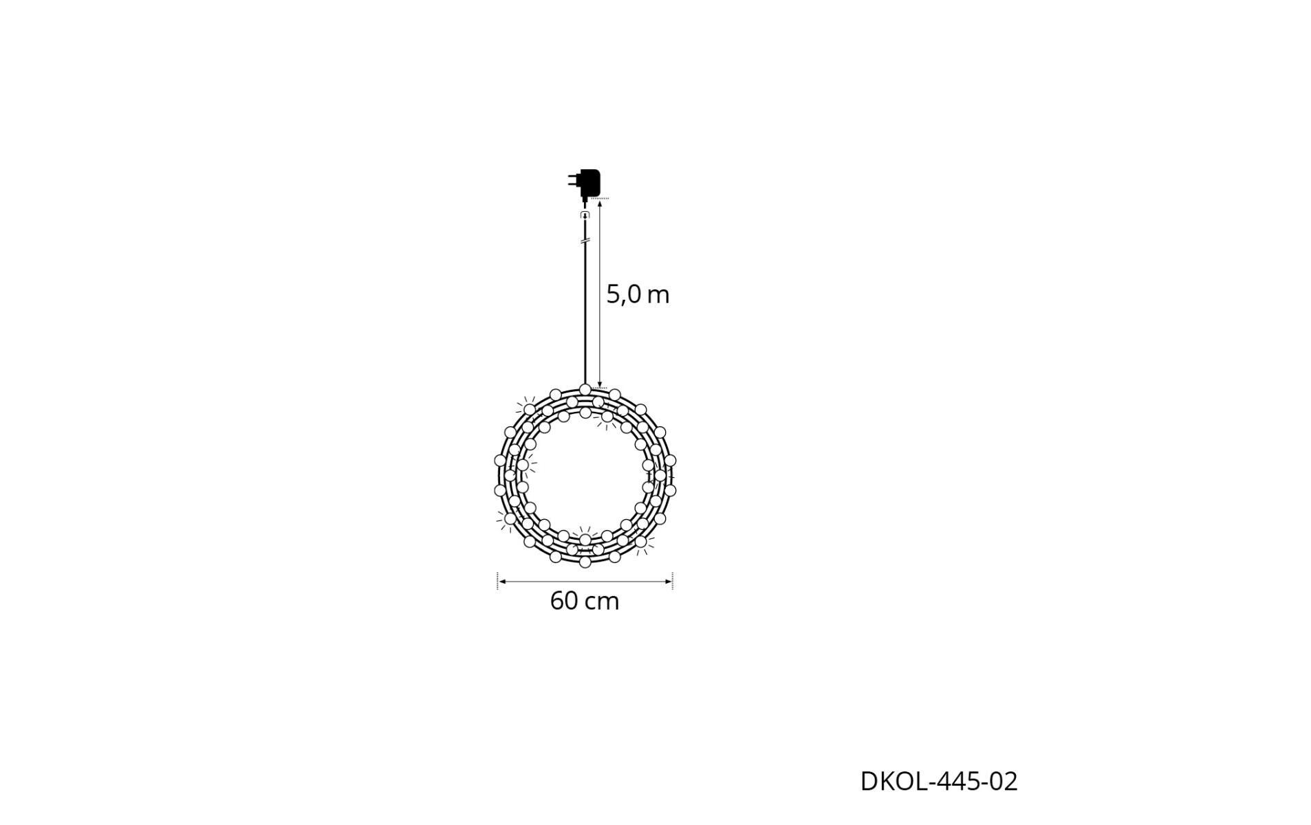 LED Engelskranz Nero 1200 LED, Ø 60 cm, 9 W<br>LED Weihnachtsdekoration für den Innen- und Aussenbereich