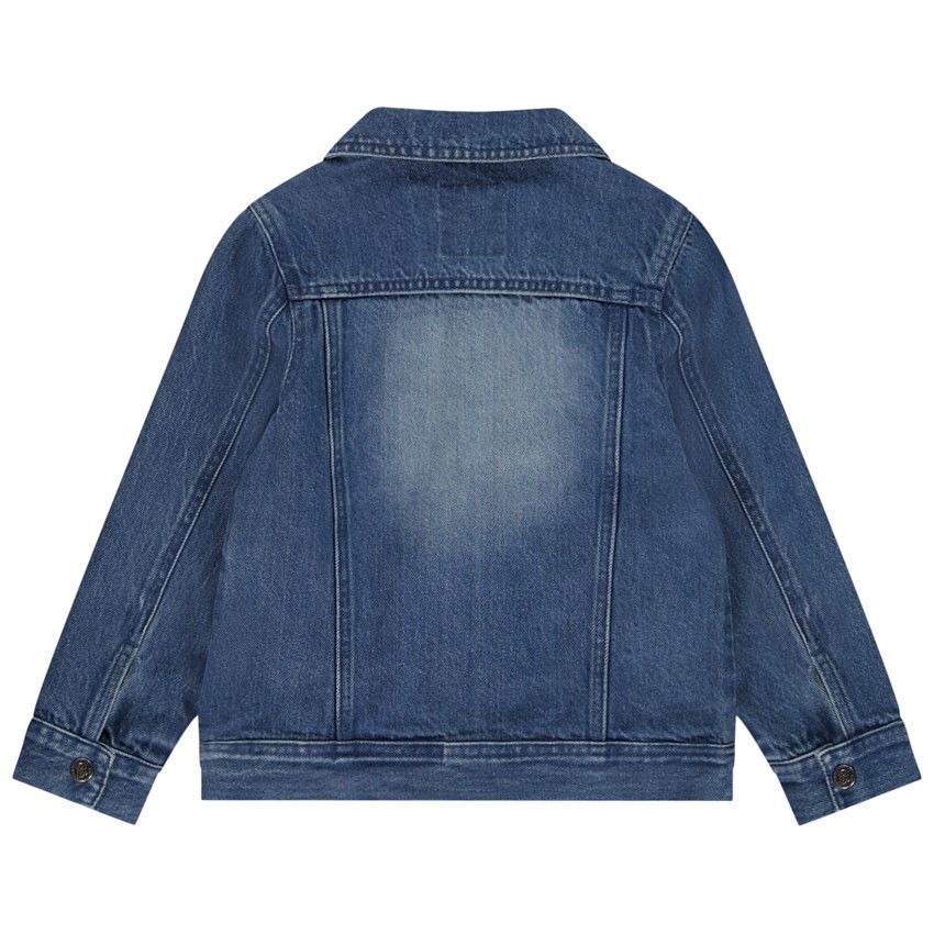 Veste en jean effet délavé pour garçon - Bleu moyen