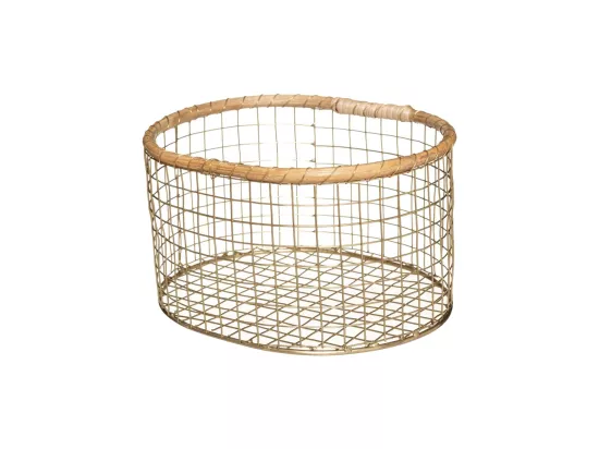 Lot de 3 Caisses Cagettes en Métal et Rotin