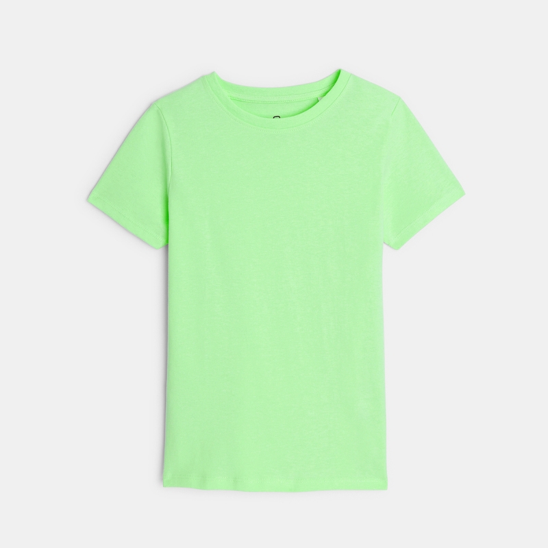 T-shirt basique manches courtes vert garçon