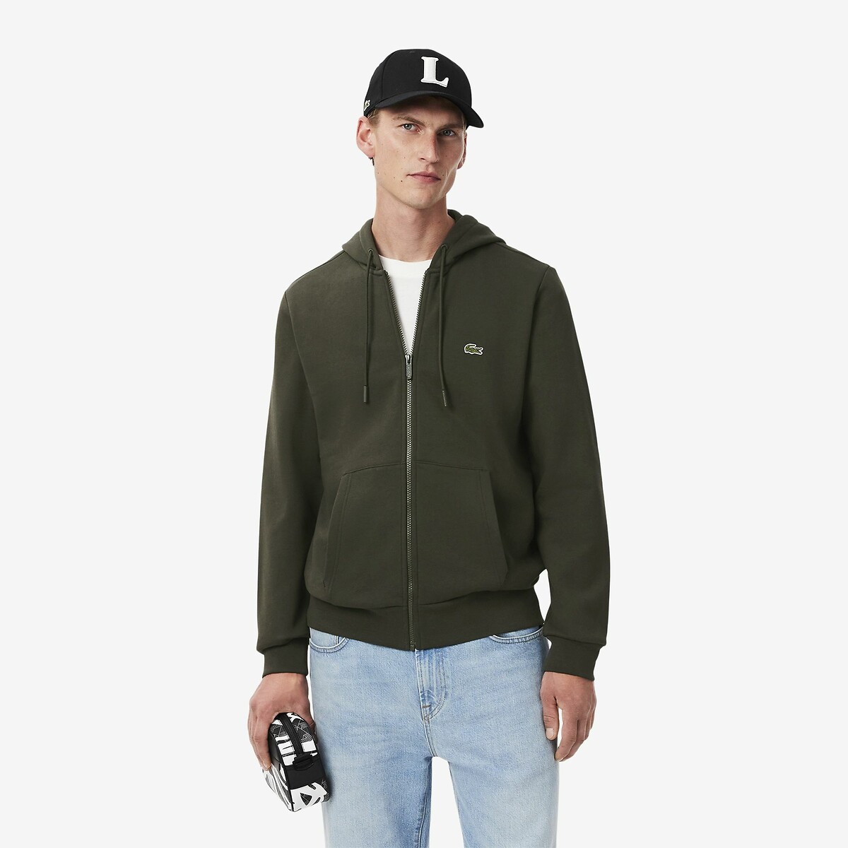 LACOSTE<br>Moletom com zíper em katoen