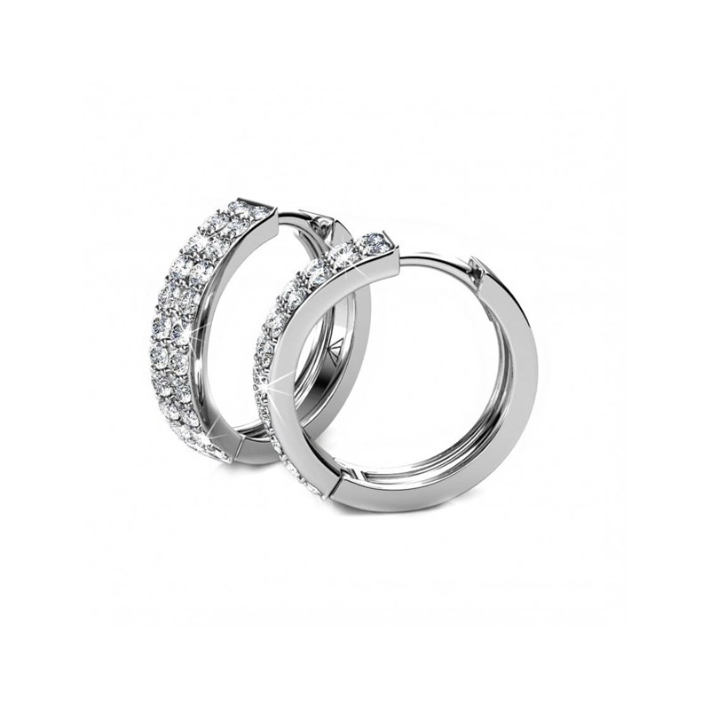 Boucles d'oreilles Glamour - Argenté et Cristal