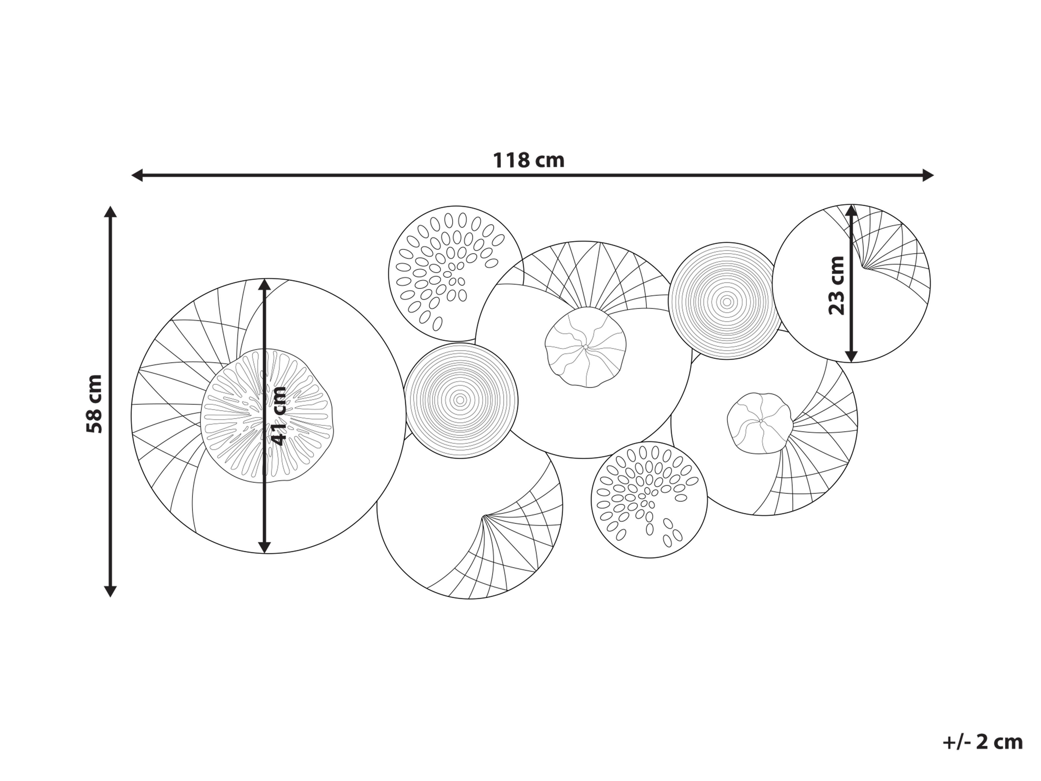 Wanddecoratie CESIUM Metaal 58 cm Zilver