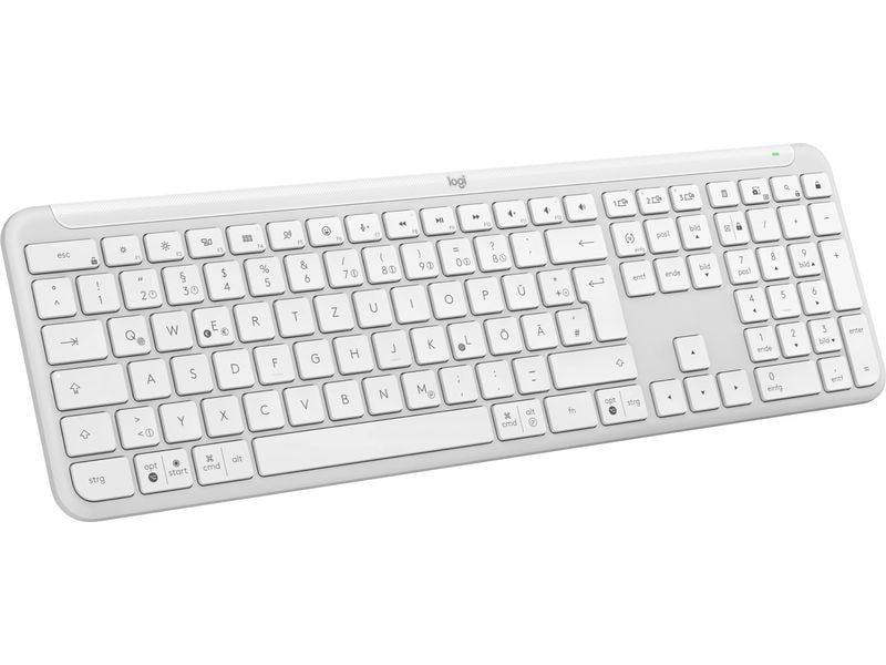 Logitech Tastatur K950 Signature Slim Off-white Schlanke kabellose Tastatur mit leisen Tasten