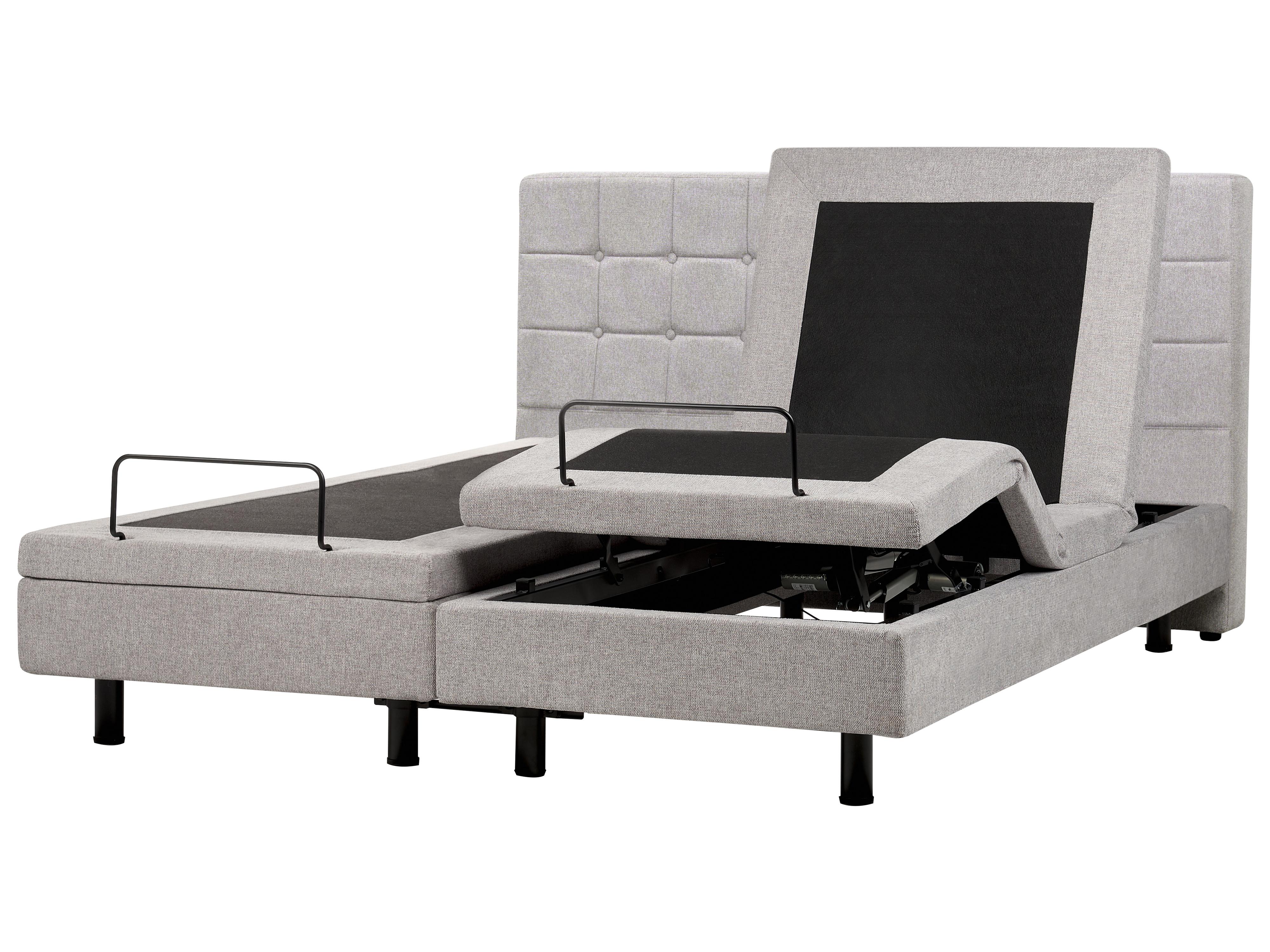 Verstelbaar bed Stof DUKE 180 x 200 cm Lichtgrijs