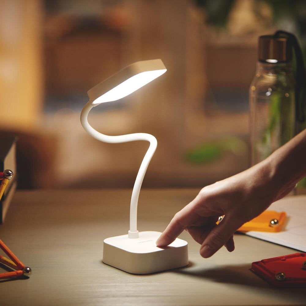 LED oplaadbare tafellamp Rock in wit 5W 90lm
