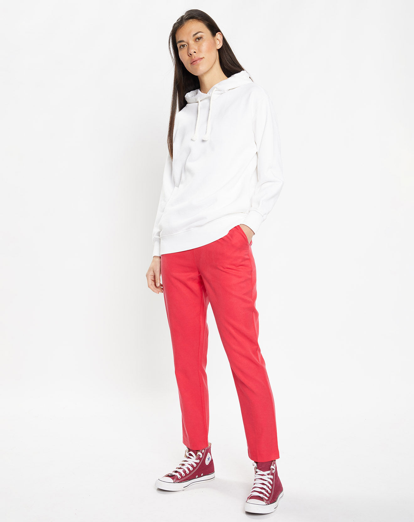 Galeries Lafayette Pantalon carotte Pink rose