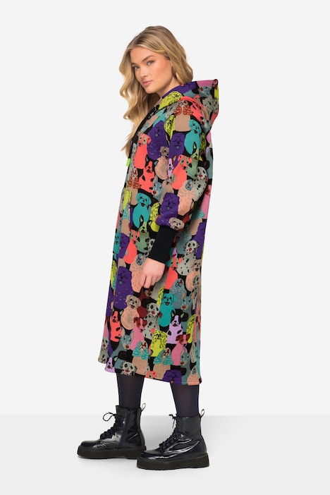 Kapuzen Sweatkleid bedruckt