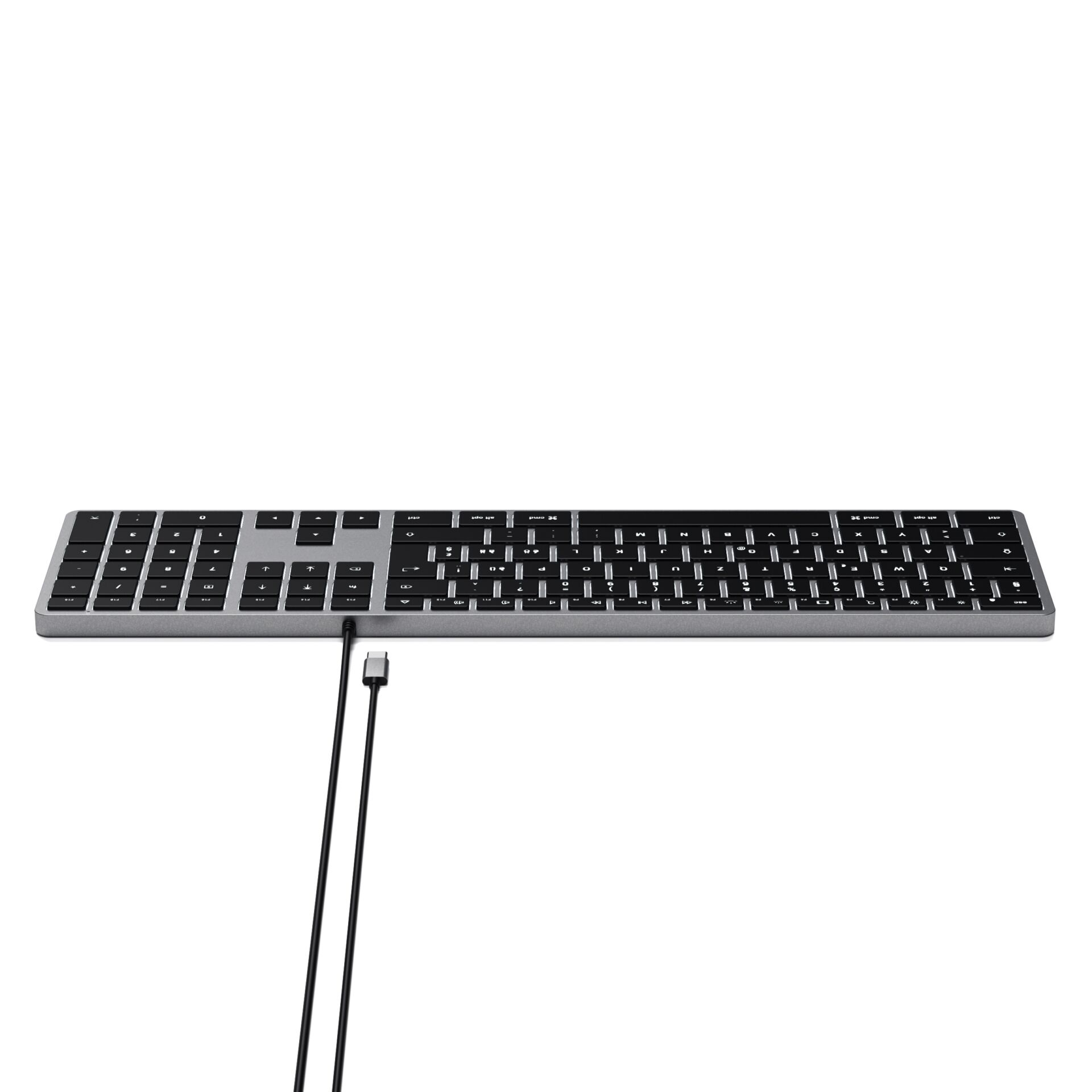 Slim W3 USB C Aluminium Tastatur Keyboard Schweizer Layout   Nummernblock (ST-UCSW3M-CH) - Space Grau