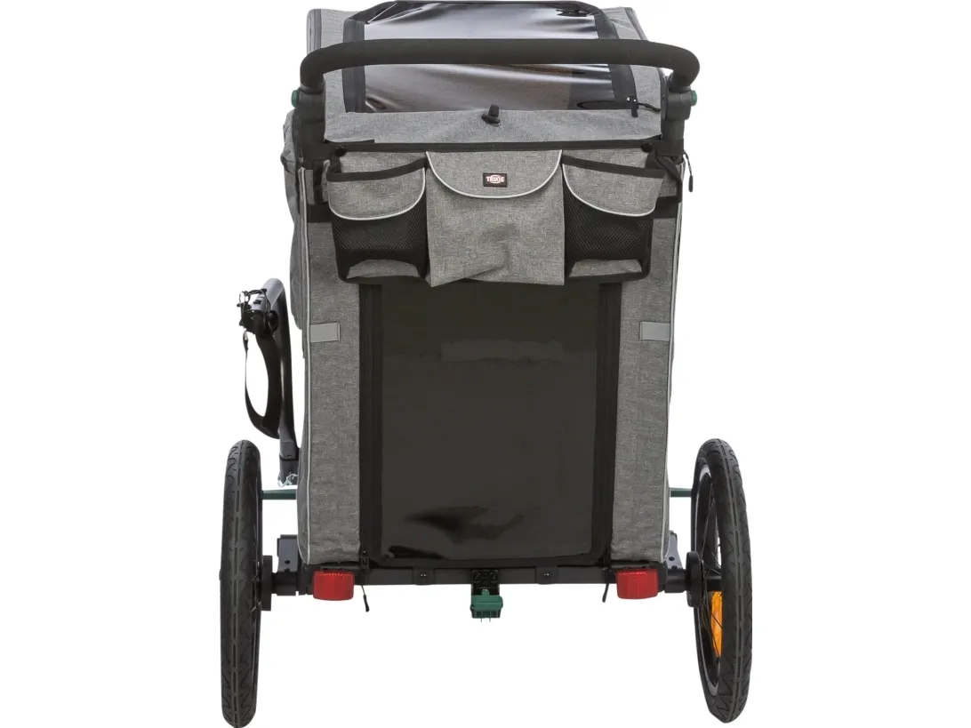 Trixie Bicycle trailer, M: 71 × 95 × 85/138 cm, grey/sage