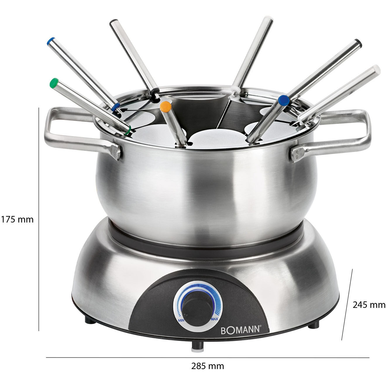 Bomann Set à fondue électrique Bomann FD2248CB  acier inoxydable/noir