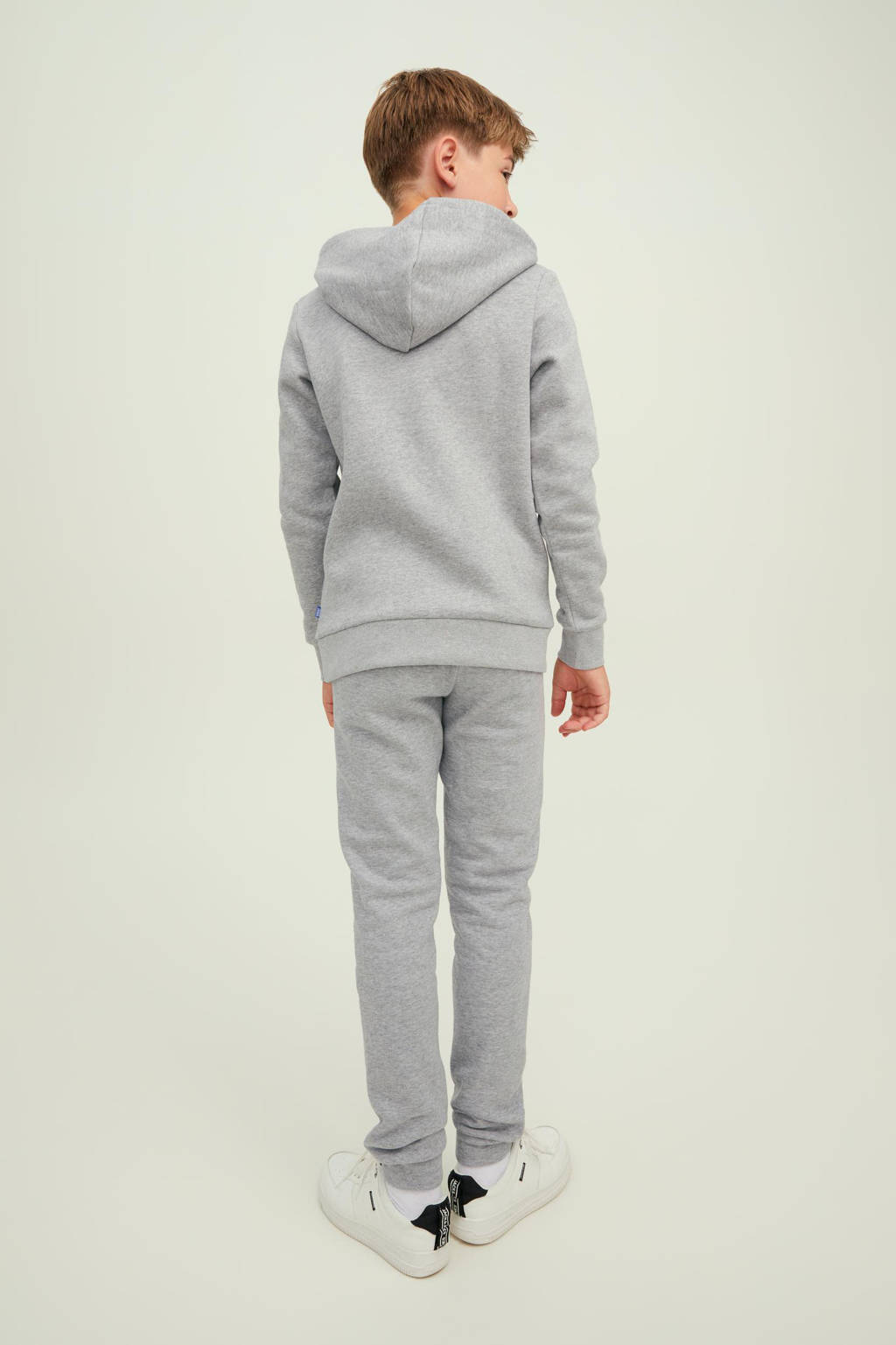 JACK & JONES hoodie JJECORP met logo grijs melange