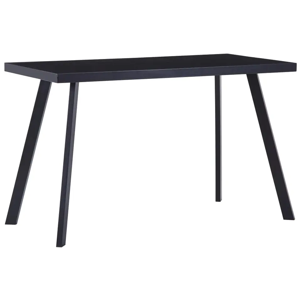 vidaXL - Eettafel - Zwart - Glas - 120 x 60 x 75 cm