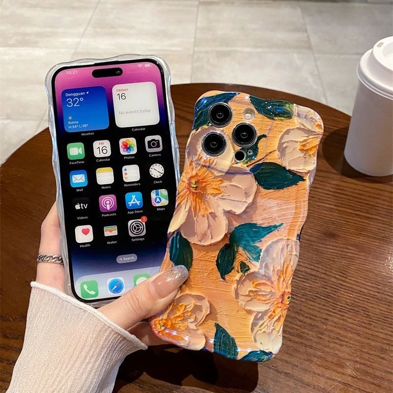 Elliure - Bloemen telefoonhoesje - iPhone 16 Pro Max / 16 Pro / 16 Plus / 16 / 15 Pro Max / 15 Pro / 15 Plus / 15 / 14 Pro Max / 14 Pro / 14 Plus / 14 / 13 Pro Max / 13 Pro / 13 / 13 Mini