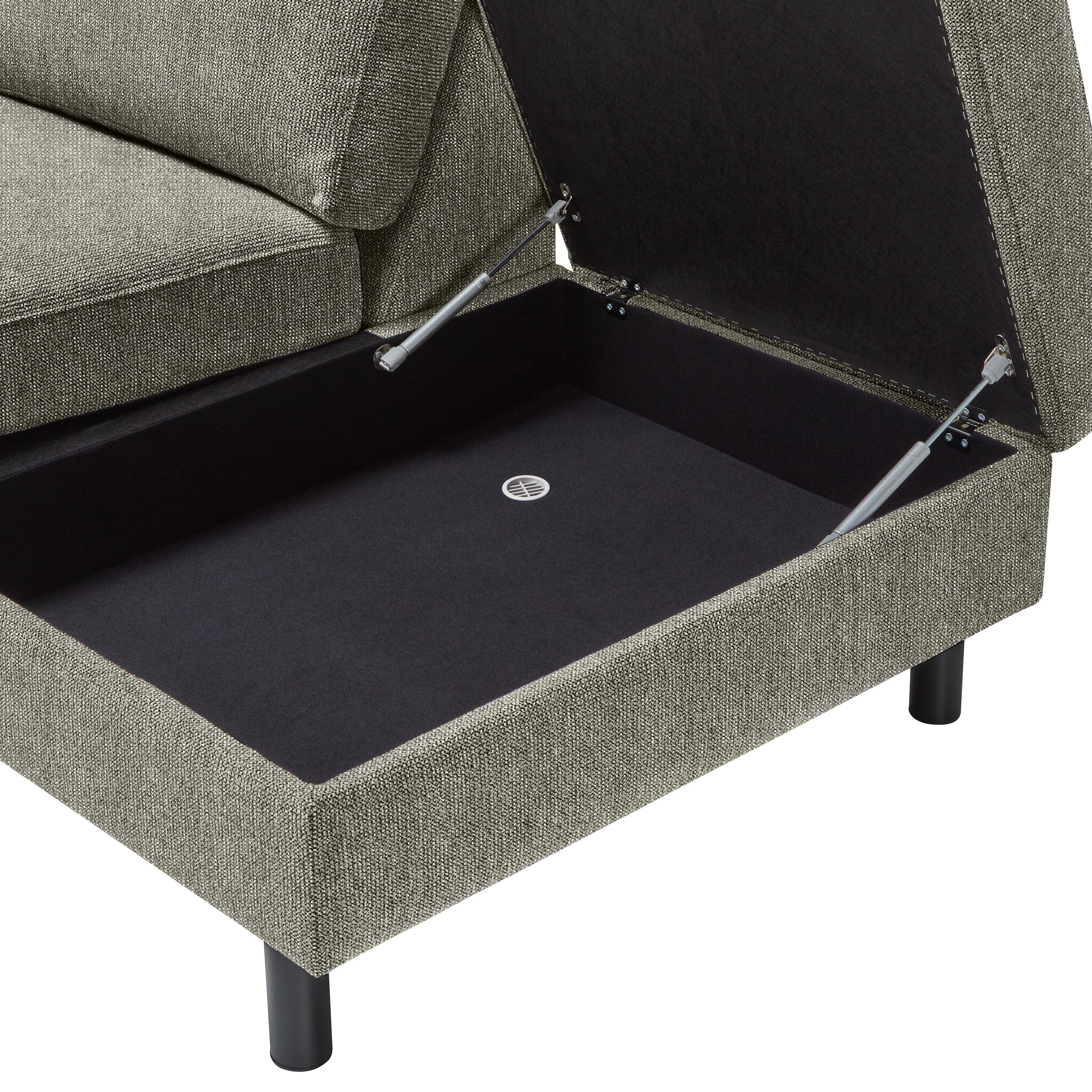 DIENER Ecksofa - Grau / B: 277.0 cm x T: 225.0 cm x H: 81.0 cm