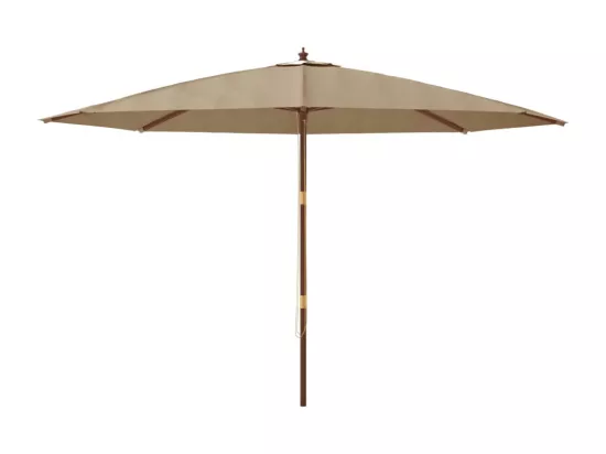Parasol de jardin avec mât en bois taupe 400x273 cm