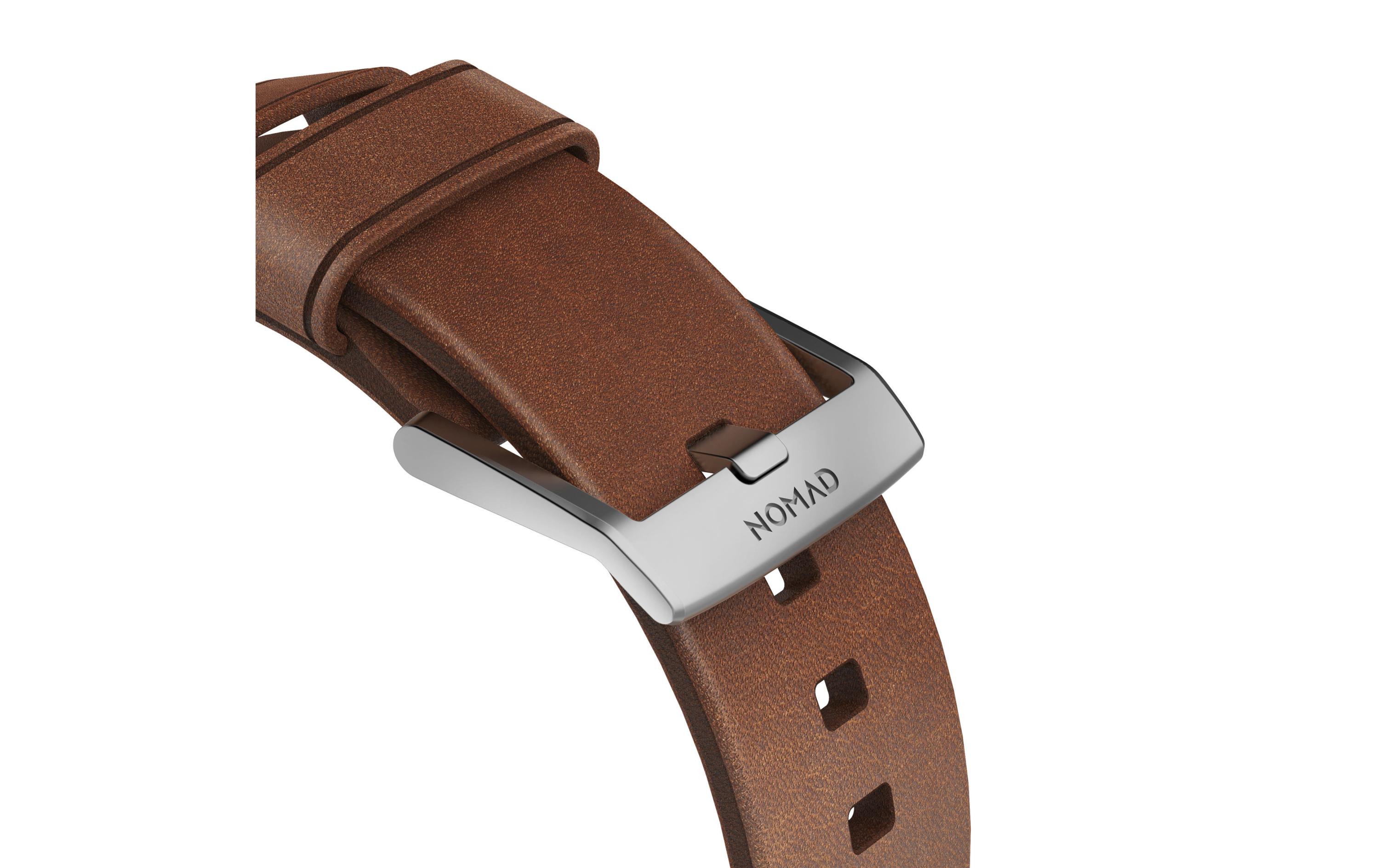 Lederarmband Modern Strap Apple Watch Braun/SilberPremium-Lederarmband für die Apple Watch