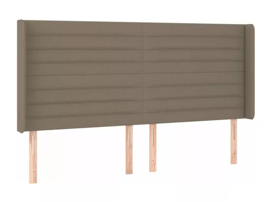 Sommier tapissier avec matelas et LED Taupe 180x200 cm Tissu
