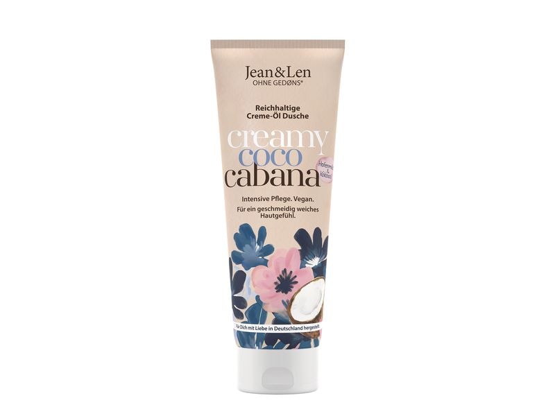 Jean & Len Cremedusche Hafermilch/Kokosöl 250 ml Natürliche Creme-Öl Dusche verwöhnt trockene Haut