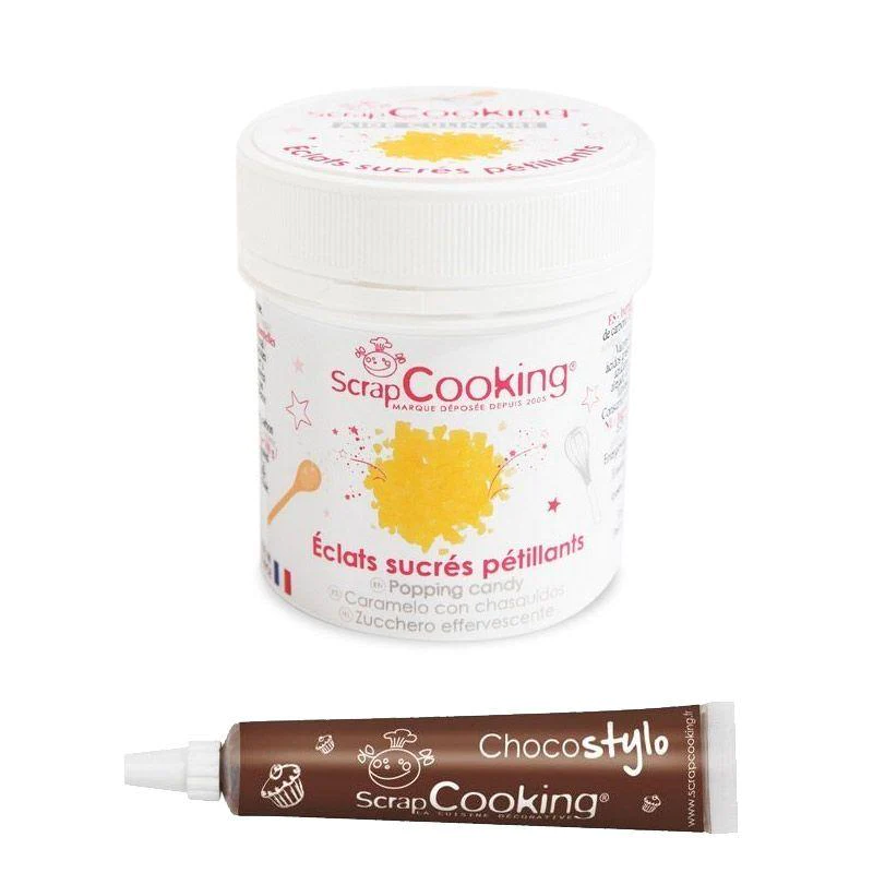 Eclats sucrés pétillants Pot 50 g + Stylo chocolat Scrapcooking