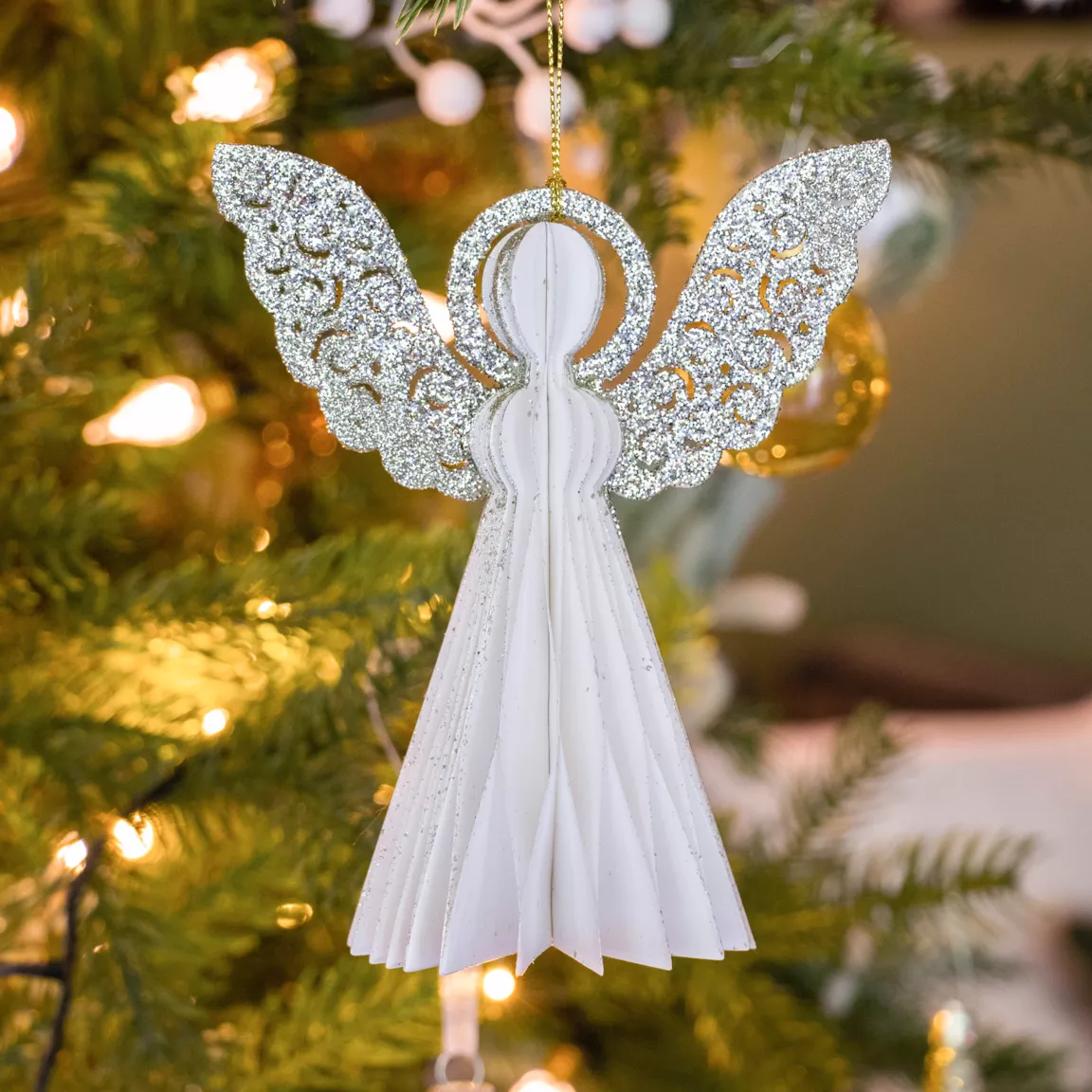Ange en papier à suspendre (H15 cm) Fermeture Magnétique Blanc