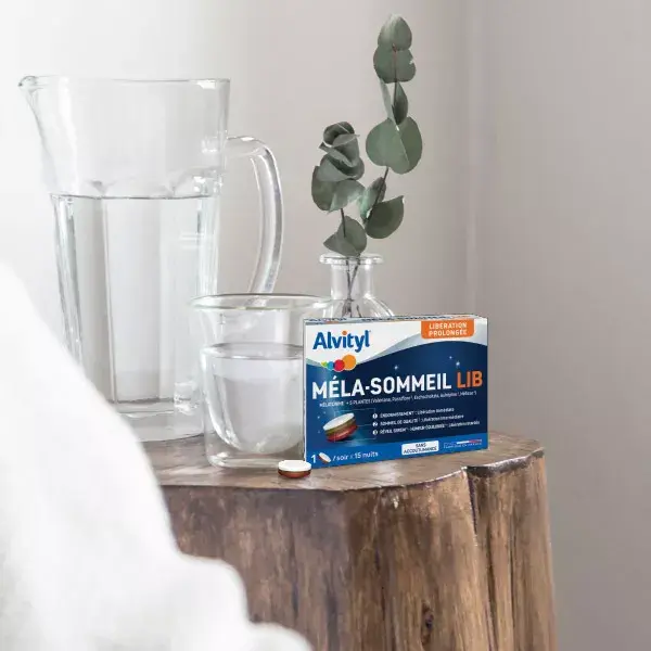 Alvityl Mela-Sommeil LIB Melatonina + 5 plantas, para maiores de 18 anos, 15 comprimidos