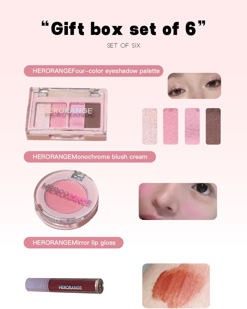 HERORANGE - Set van 6: Roze make-up cadeaudoos voor meisjes - Pinky