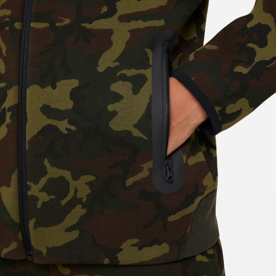 Nike Sweat à Capuche NSW Tech Fleece 24 Camo - Vert/Noir Enfant