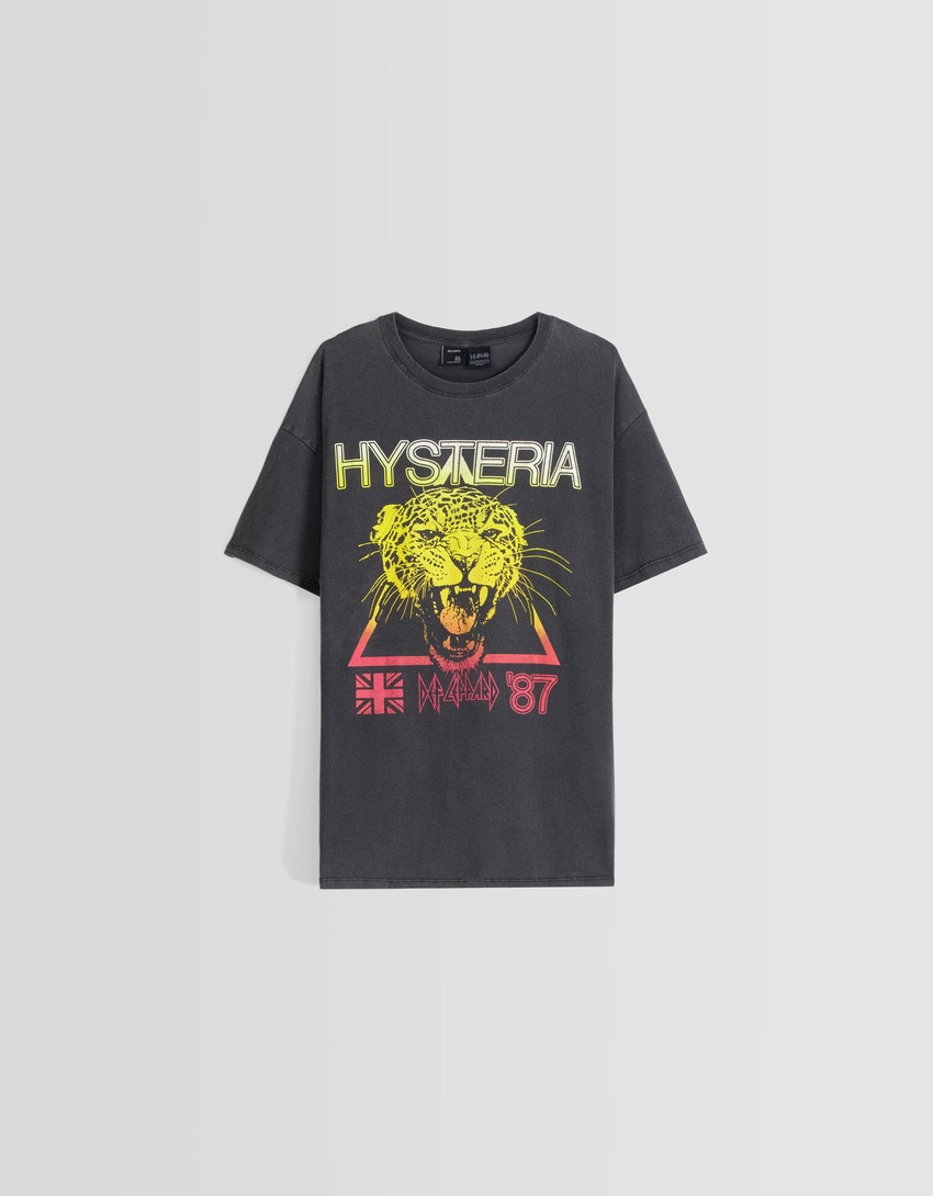 Camiseta de manga curta com estampa do Def Leppard