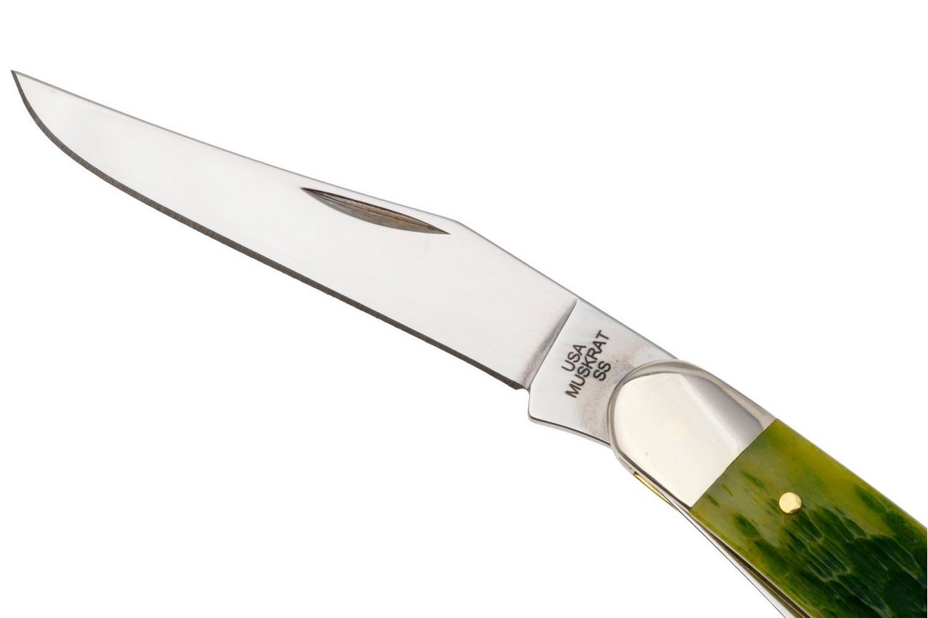 Case Muskrat Green Apple Bone, Peach Seed Jig, 27866, MUSKRAT SS zakmes