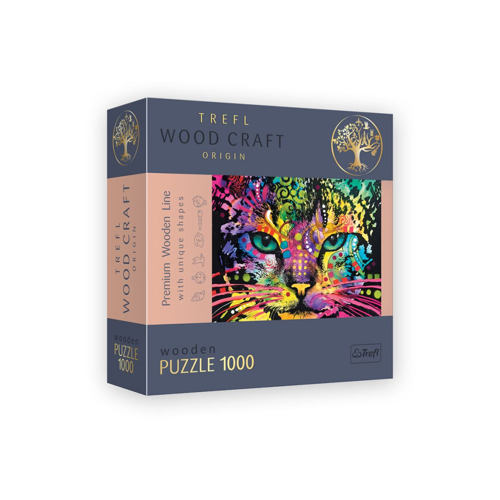 Puzzle Wood Craft - Colorful Cat - 1000 Pièces