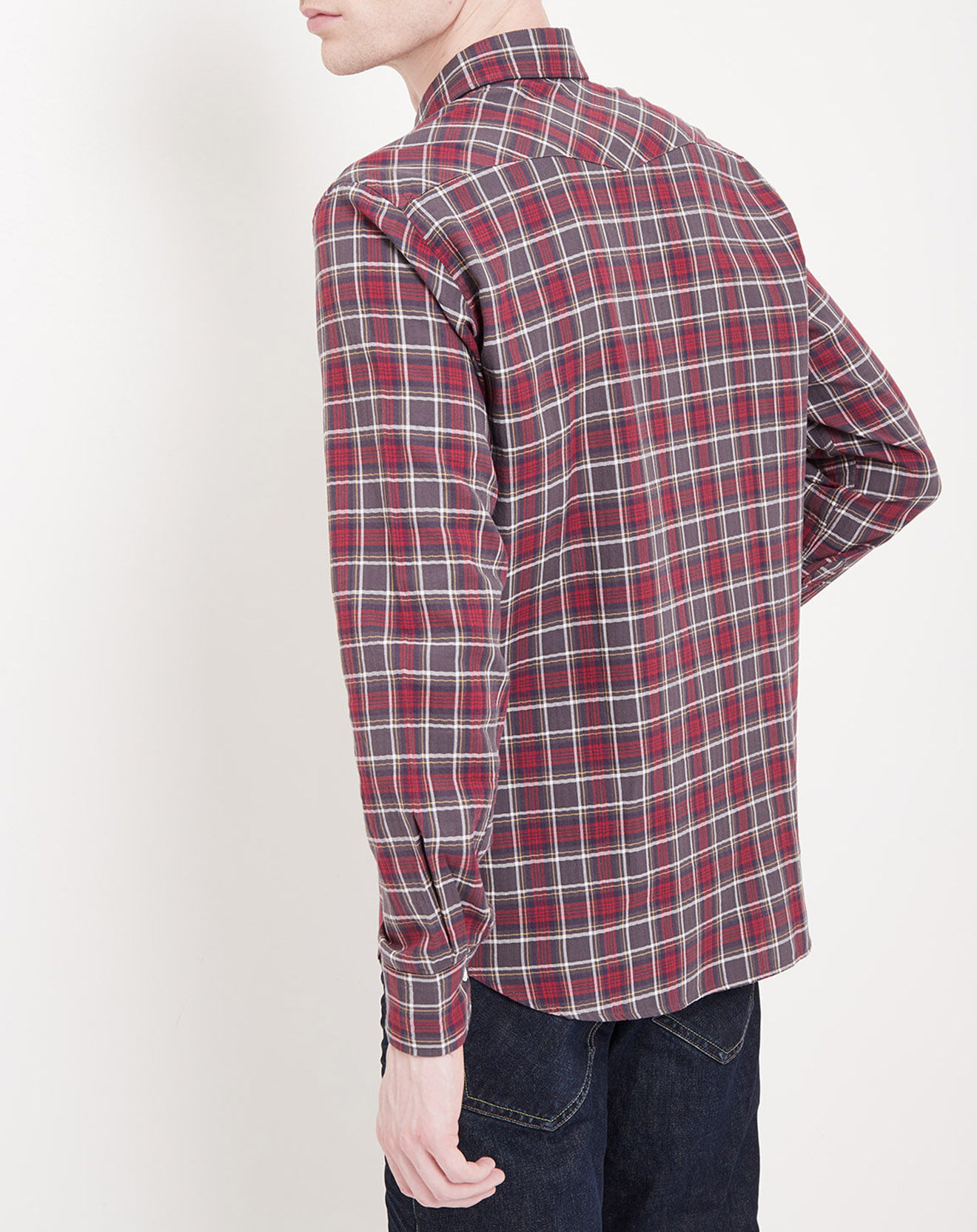 Hartford Chemise Slim Storm à carreaux rouge/marron