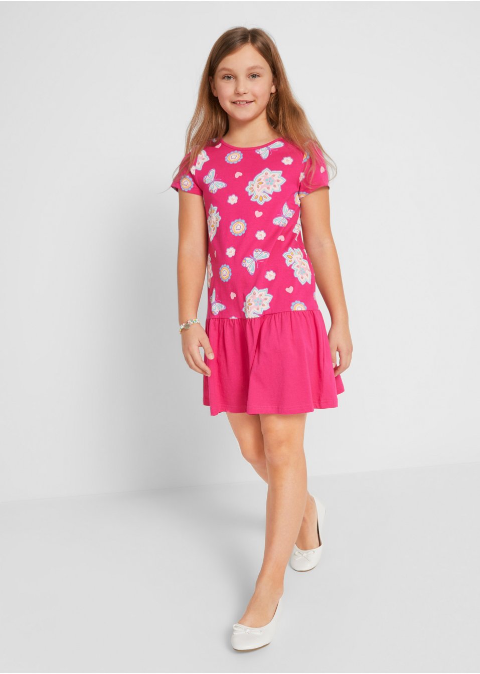Robe T-shirt fille en coton