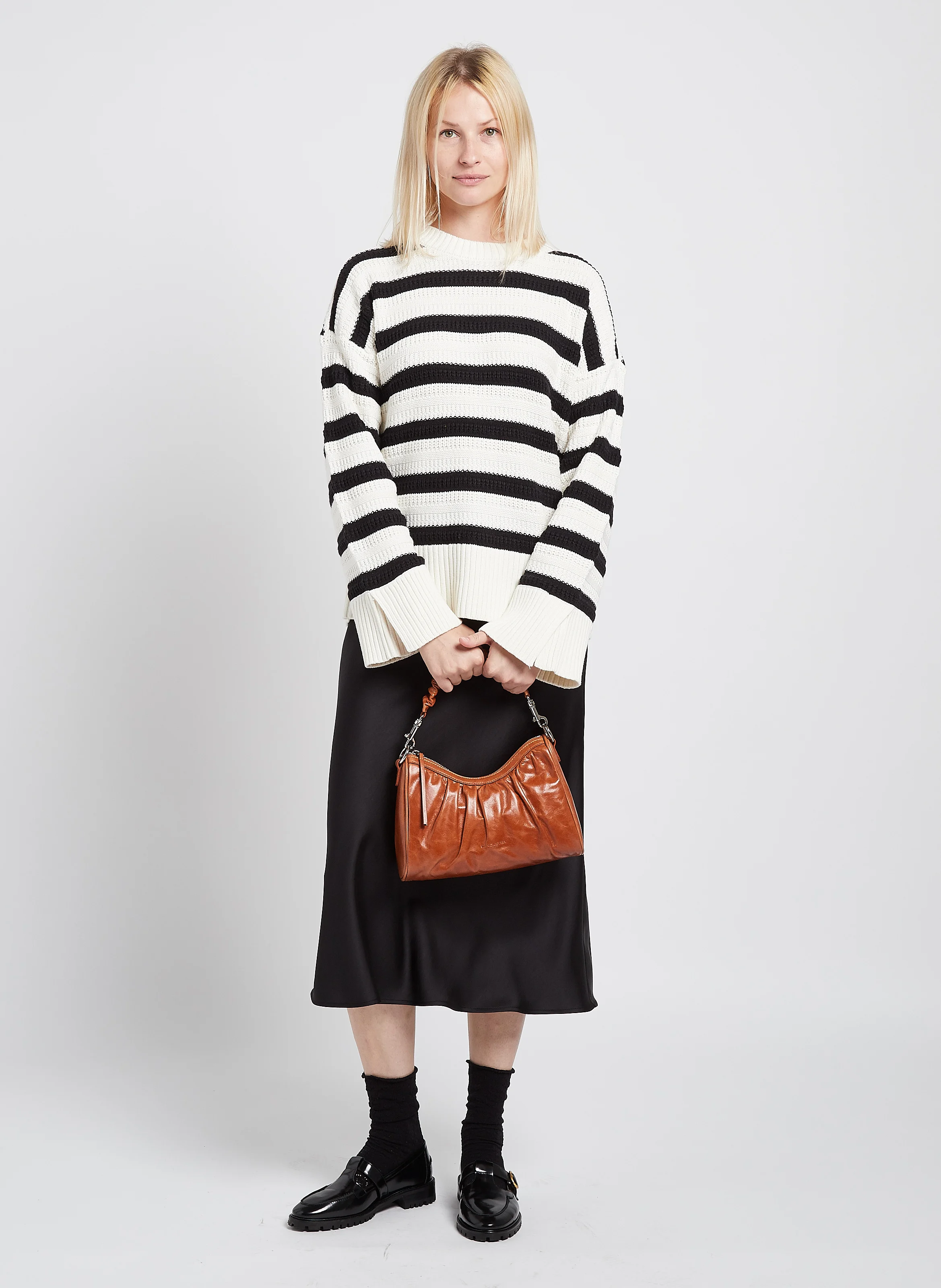 RETRO & GLAM - Sac baguette en cuir vieilli | Marron