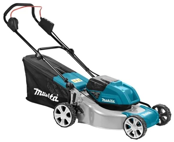 Makita Twin DLM460PT2 - Græsslåmaskine - ledningfri - 18 V - 5 Ah - 2 batterier - 2500-3300 opm - 46 cm - 25.3 kg