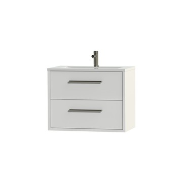 Tiger Boston badkamermeubel 80 cm hoogglans wit met greep rvs en wastafel hoogglans wit