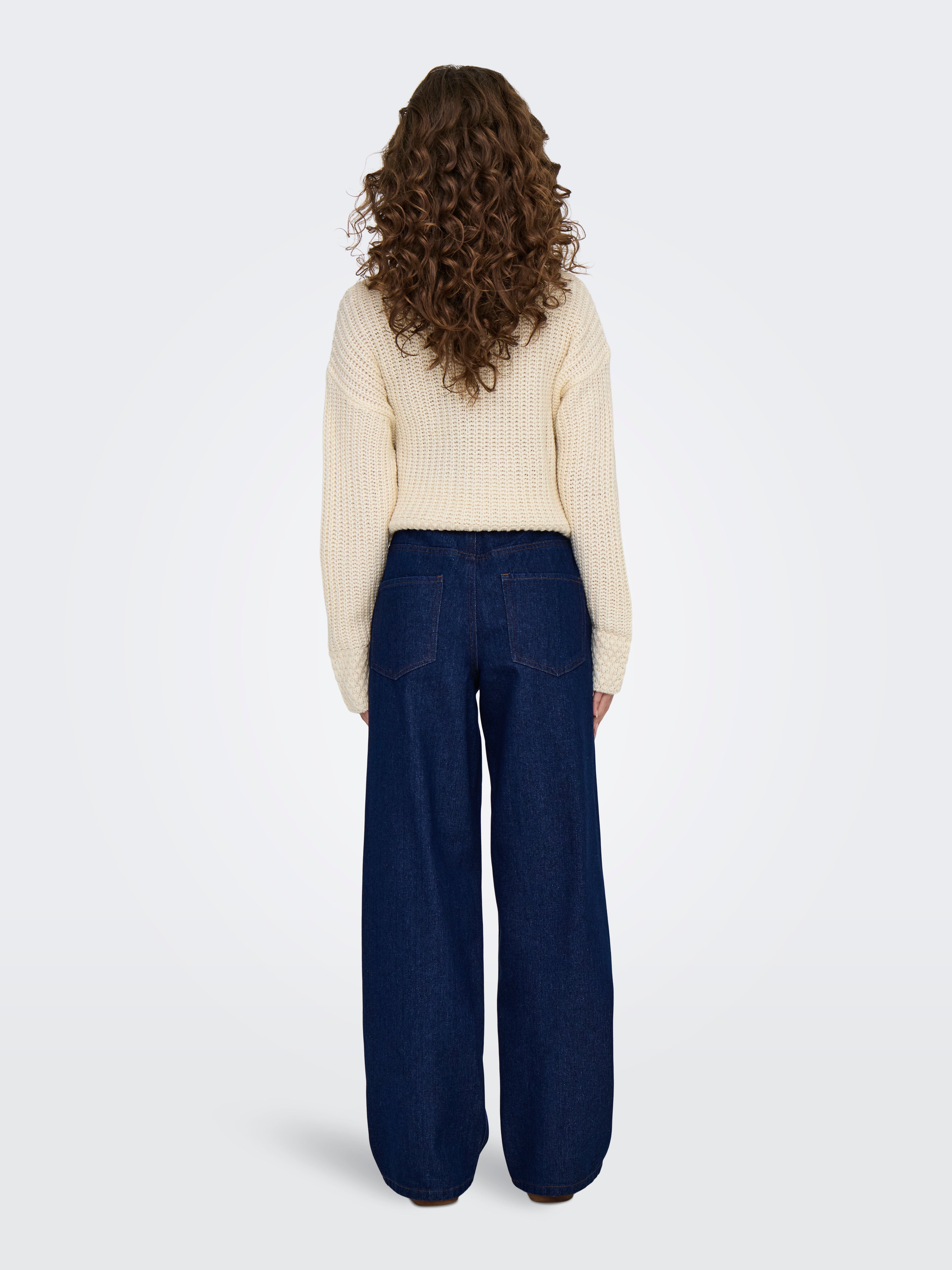 JDYSALLY Hohe Taille Gerade geschnitten Jeans Dark Blue Denim