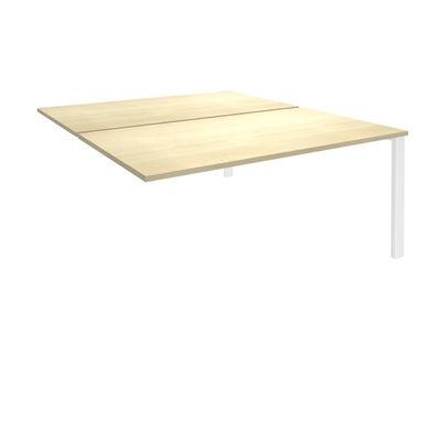 Bureau Bench IRIS - L180 cm - Plan suivant - Pieds blanc - plateau imitation Erable