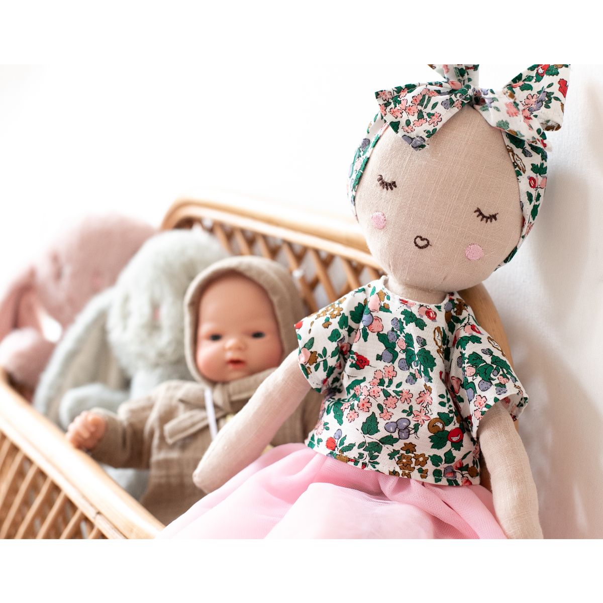 Poupée en tissu Rosinette  Frisette