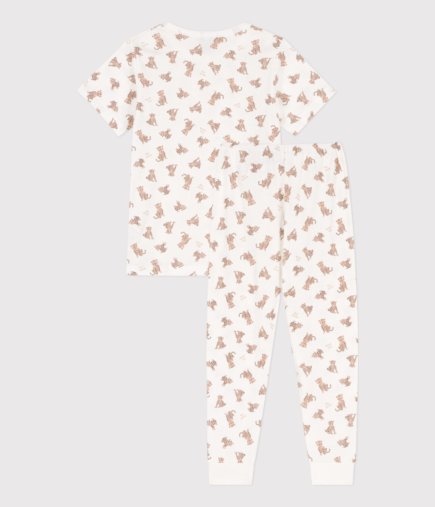 Pyjama manches courtes léopards en coton petite fille/petit garçon