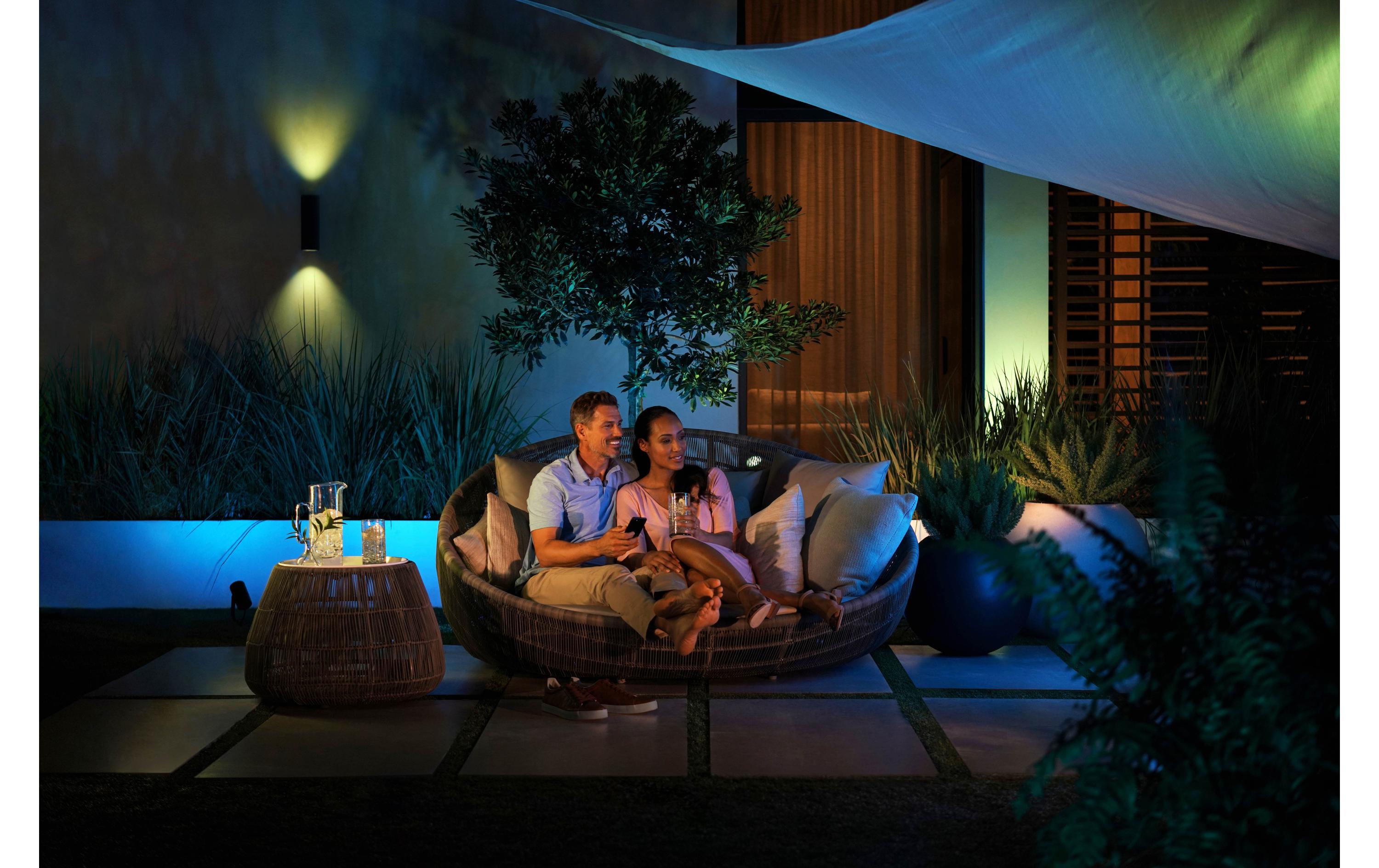 White & Color Ambiance Outdoor Appear Wandleuchte Schwarz<br>Aussenleuchte Appear Hue WACA EU