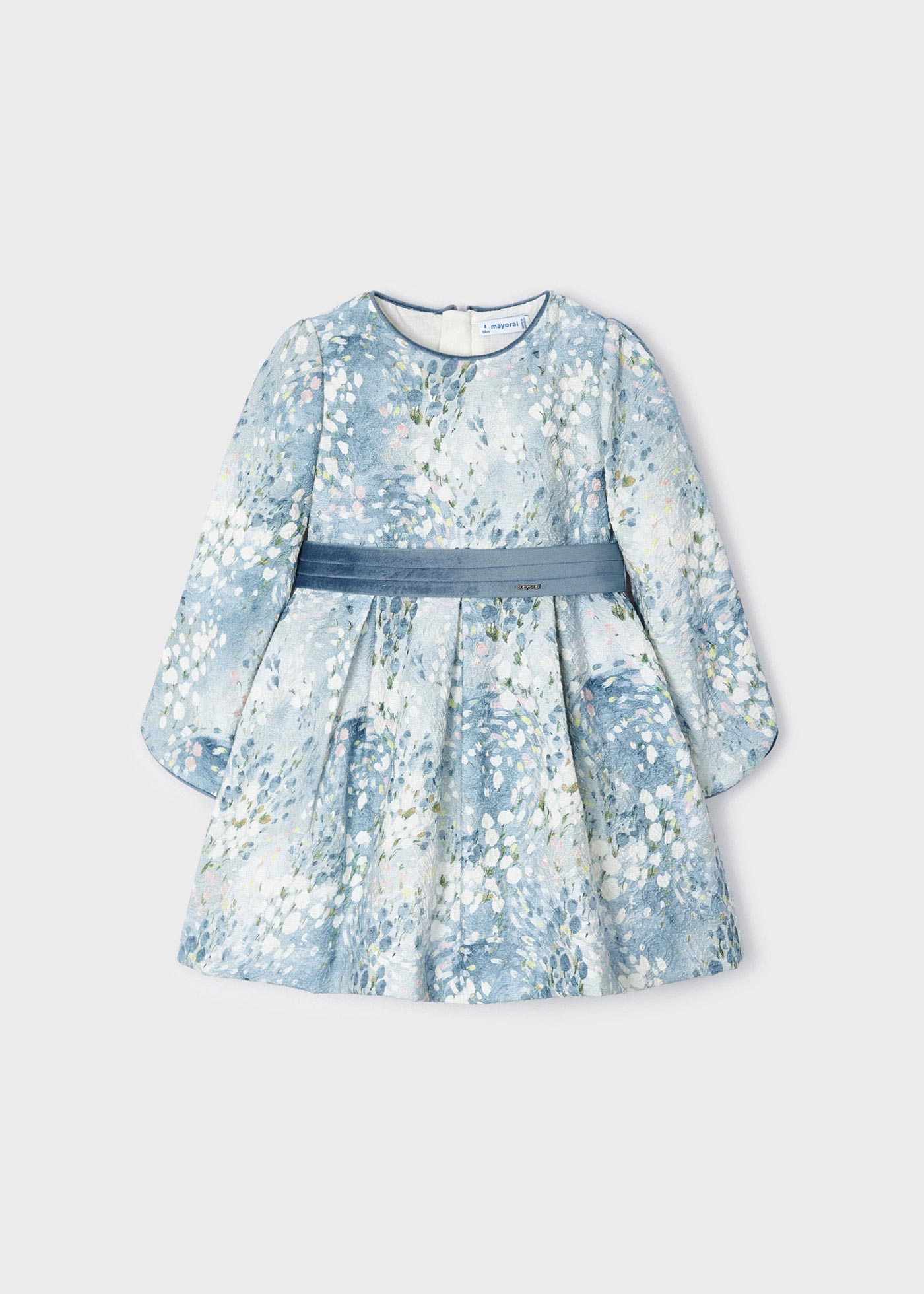 Vestido infantil com estampa jacquard