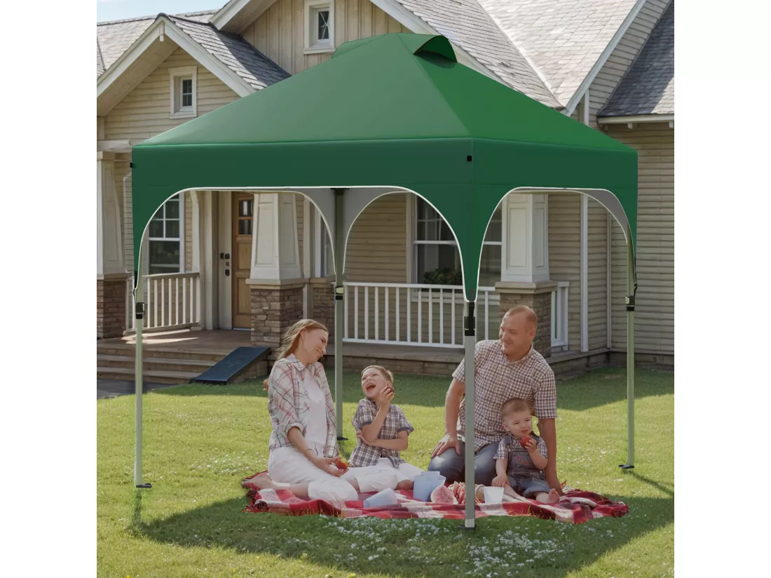 YITAHOME Tonnelle Pop-up Instantanée 3 x 3 m - Pliable - avec Sac à Roulettes - pour Terrasse - Marchés - Plage - Vert
