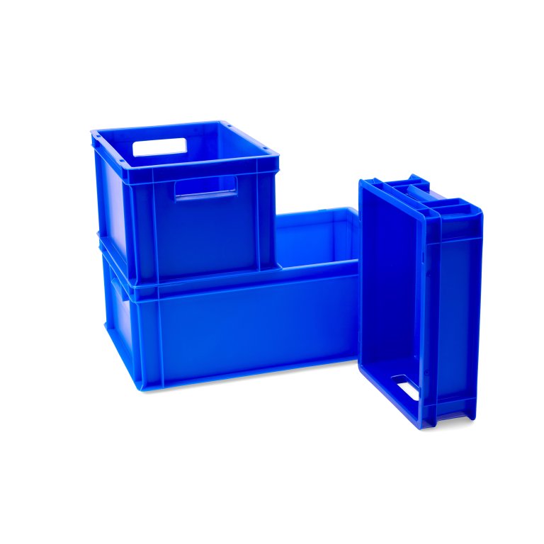 Stapelkiste ultramarinblau, verschließbar
