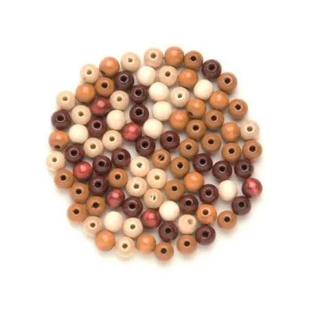 Glorex Holzperlen Mix blau, 10mm, 47 Stück